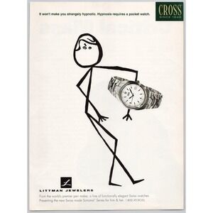Cross Swiss Made Sonoma Watch Minimalist Art Advertising Print Ad‎ 1998